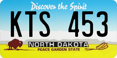 ND license plate KTS453