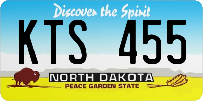 ND license plate KTS455