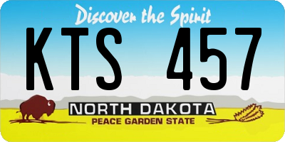 ND license plate KTS457