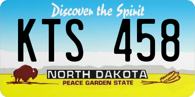 ND license plate KTS458