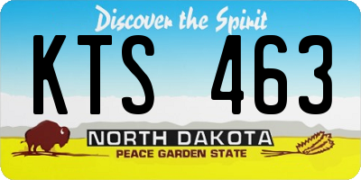 ND license plate KTS463