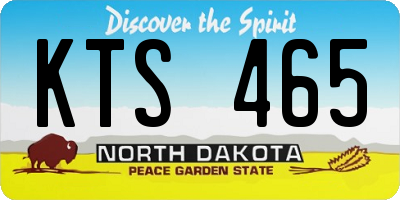 ND license plate KTS465