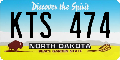 ND license plate KTS474