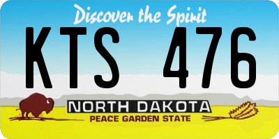 ND license plate KTS476