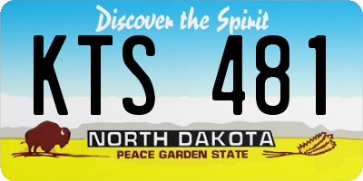 ND license plate KTS481