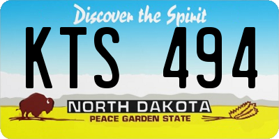 ND license plate KTS494