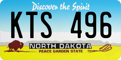 ND license plate KTS496