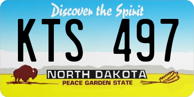 ND license plate KTS497