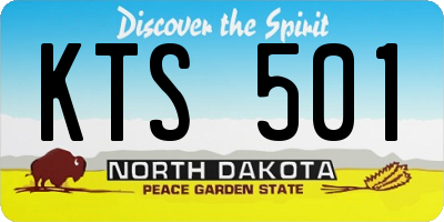 ND license plate KTS501