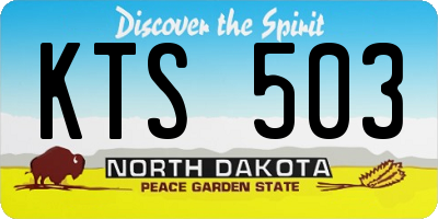 ND license plate KTS503