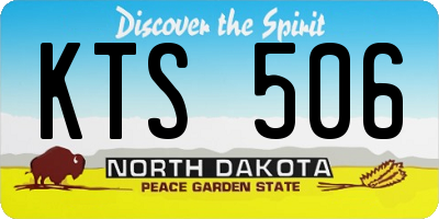 ND license plate KTS506