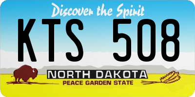 ND license plate KTS508
