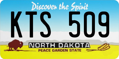 ND license plate KTS509