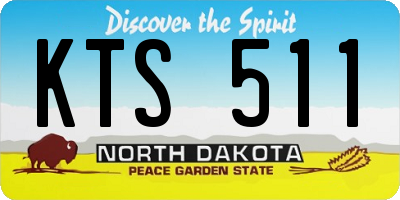 ND license plate KTS511