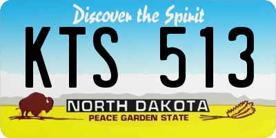 ND license plate KTS513