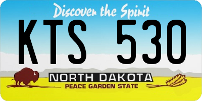 ND license plate KTS530