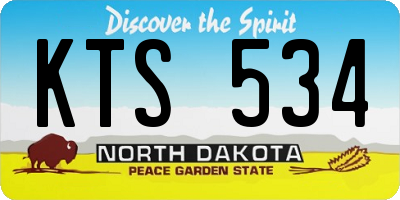 ND license plate KTS534
