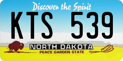 ND license plate KTS539