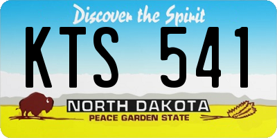 ND license plate KTS541