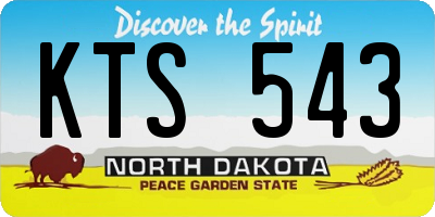 ND license plate KTS543