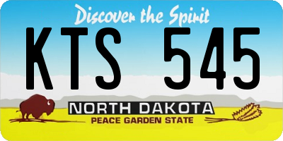 ND license plate KTS545
