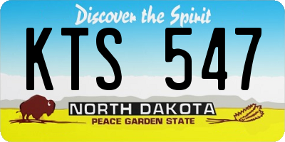 ND license plate KTS547