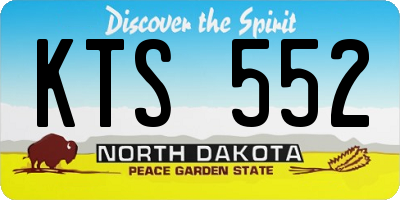 ND license plate KTS552