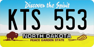 ND license plate KTS553