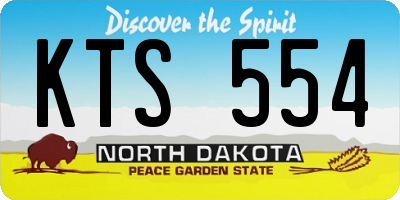 ND license plate KTS554
