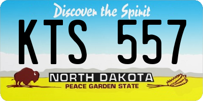 ND license plate KTS557