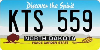 ND license plate KTS559