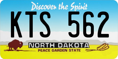 ND license plate KTS562