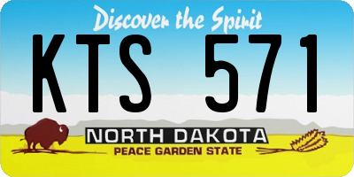ND license plate KTS571