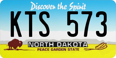 ND license plate KTS573