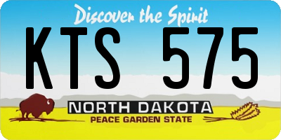ND license plate KTS575