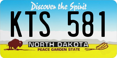ND license plate KTS581