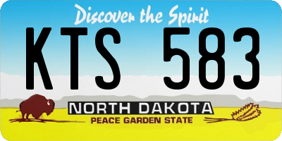ND license plate KTS583