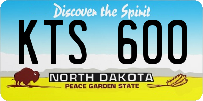 ND license plate KTS600