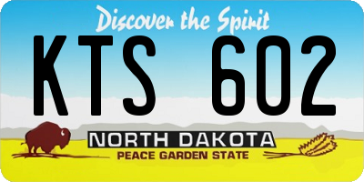 ND license plate KTS602