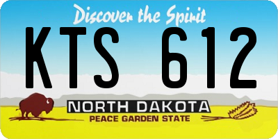 ND license plate KTS612