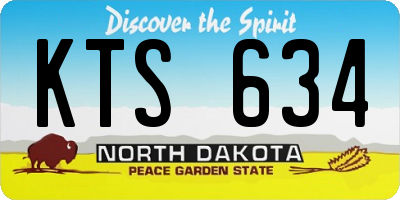 ND license plate KTS634