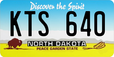 ND license plate KTS640