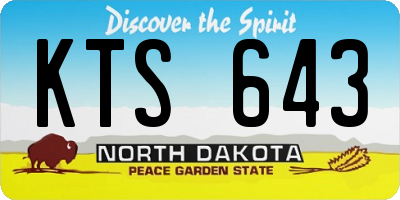 ND license plate KTS643