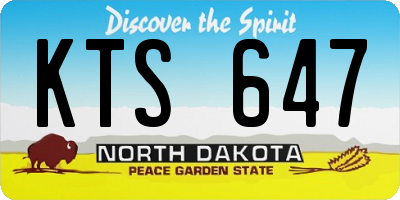 ND license plate KTS647