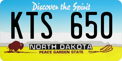ND license plate KTS650