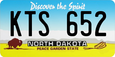 ND license plate KTS652