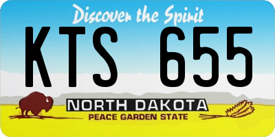 ND license plate KTS655