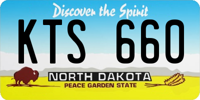 ND license plate KTS660