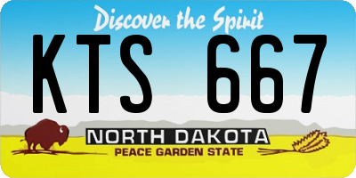 ND license plate KTS667