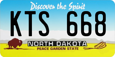 ND license plate KTS668